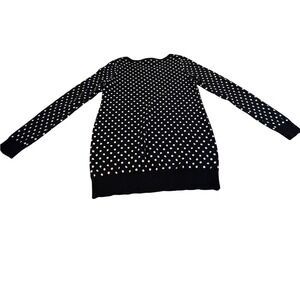 Motherhood Maternity Black White Polka Dot Sweater Knit Top Long Sleeve M